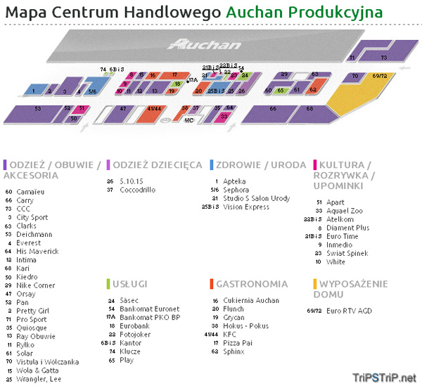 План ТЦ Auchan Produkcyjna