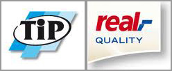 Логотипы "TIP" и "REAL quality" на собственной продукции гипермаркета Real